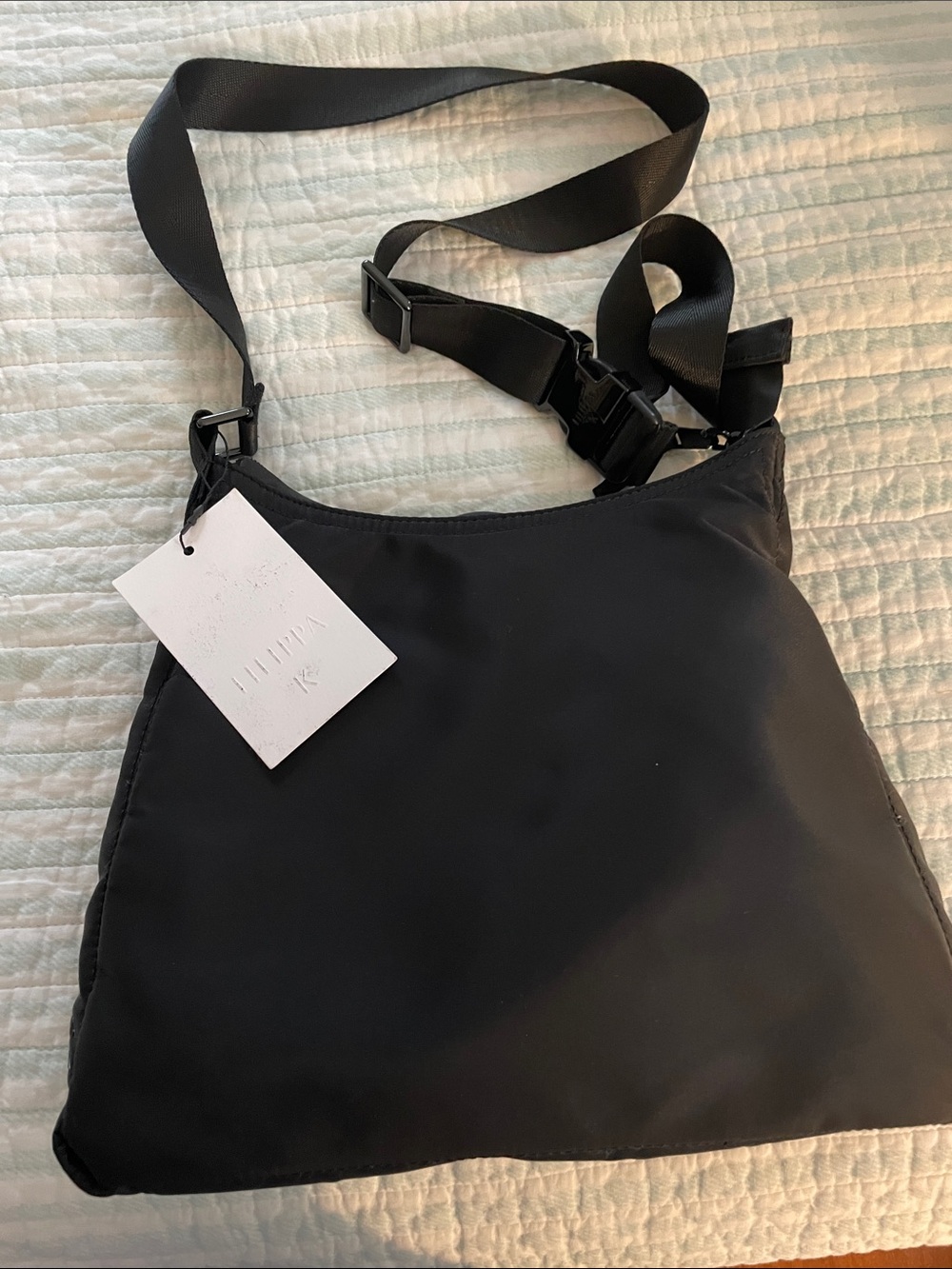 Black Nylon Medium Shoulder Bag